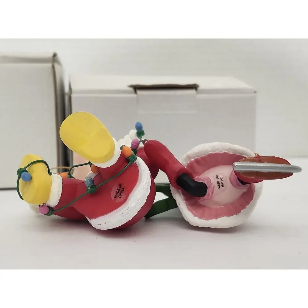 Vintage Disney Mickey Minnie Christmas Ornament Pair Boxed Holiday Tree Set